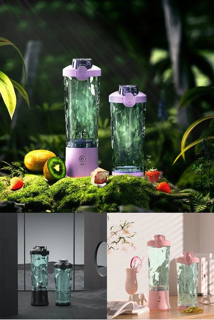 Portable Blender Juicer Multifunctional Usb Charging 600ml Electric Juicer Machine Fresh Fruit Juice Blender Smoothie Cup Bottle