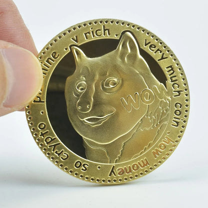 Gold Plated Wow DogeCoin Gold Silver Plated Commemorative WOW Coins Pattern Dog Metal Coins