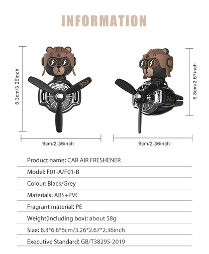 DIY perfume Odorless ornament plane pilot bear car air fresheners decorations accessories aroma vent clip fragrance diffuser men
