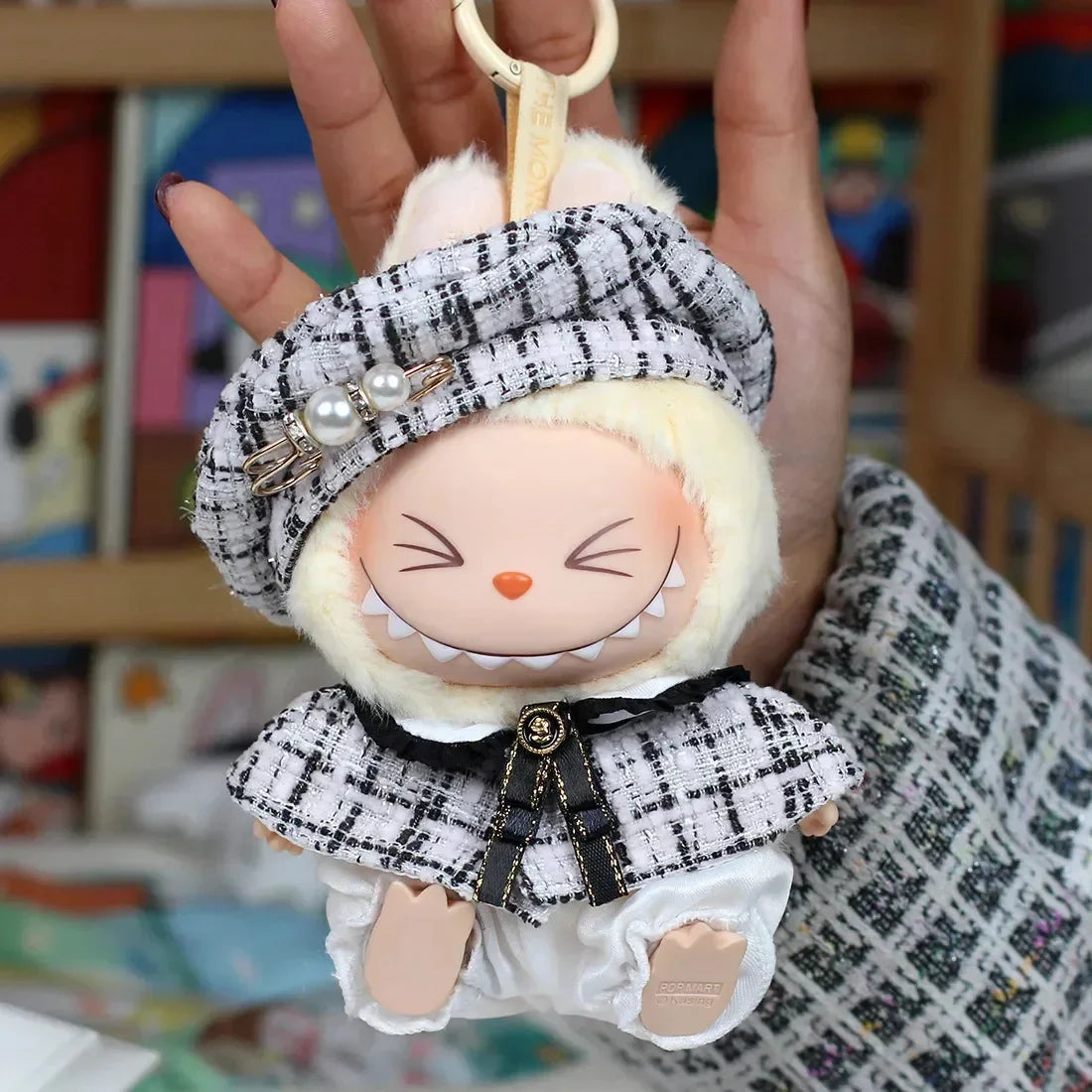 Labubu Doll Clothes For 17cm Labubu Accessories Classic Dress Grid Style Suit Skirt DIY Mini Dolls Clothing