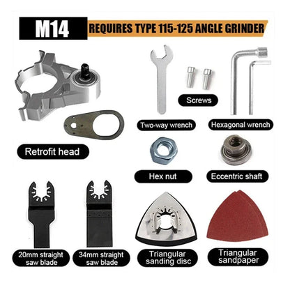 Professional Angle Grinder Changed to Universal Treasure Multifunctional Tools of Cutting Polishing Shovelling Cleaning