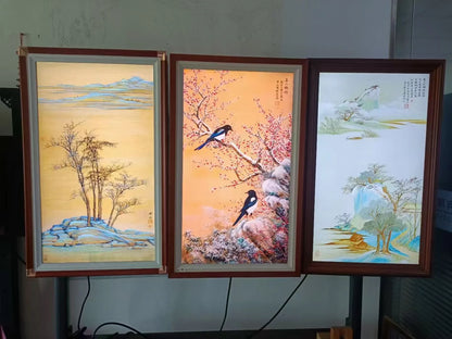 21.5-65 Inch Wall-mounted Digital Photo Frame Solid Wood Smart Advertising Machine Digital Electronic Art Painting LCD Screen