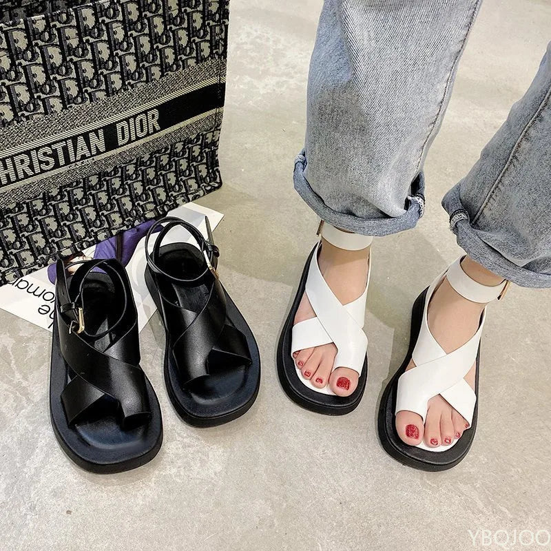 HOT Women's Sandals 2022 Summer Solid Color Comfortable Female Beach Shoes Chunky Sandals For Woman Non-Slip Shoe