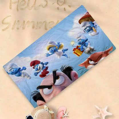 Cartoon S-Smurfs Cartoon Beach Towel Cute Kawaii Room Decor Bath Girls Children Hand Towels For Bathroom Shower