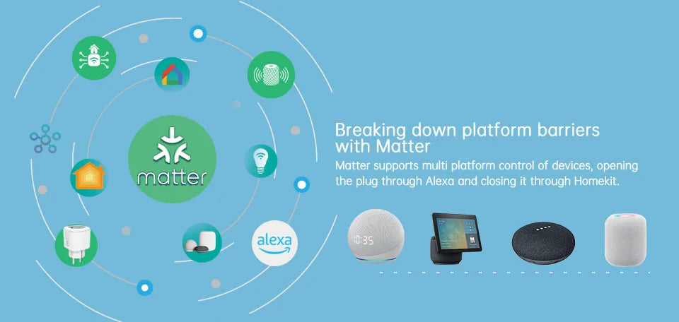 16A/20A EU Smart Plug Power Outlet Matter Smart WiFi Socket Mini Smart Plug for HomeKit SmartThings Works with Siri Alexa