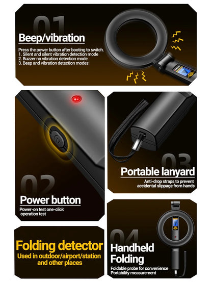 Handheld Metal Detector High Sensitivity Metal Detector Underground Multipurpose Metal Finder Buzzer & Vibration Alarm