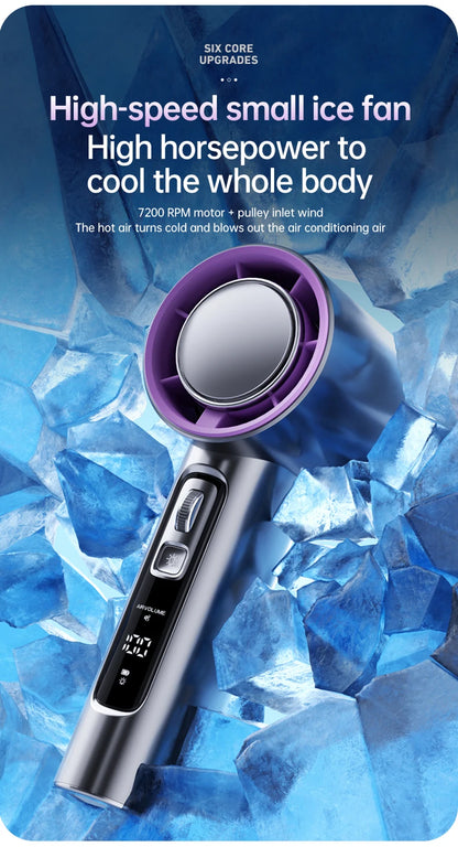 VGR 100 Speed High-speed Handheld Electric Fan with Flashlight USB Mini Portable Charging Small Fan Desktop Small Electric Fan