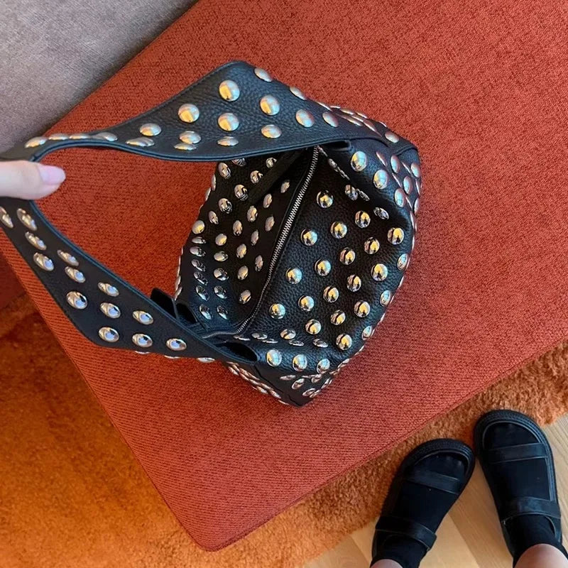 Studded Purses Y2k Shoulder Bag Punk Women Small Shouder Purse Vegan Leather Designer Handbags Streetwear