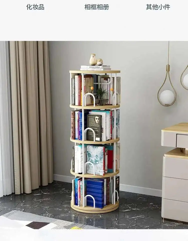 Modern Closet Bookcase Organizer Cabinet Display Rotating Bookcase Magazine Shelves Estante Para Livros Minimalist Furnitures