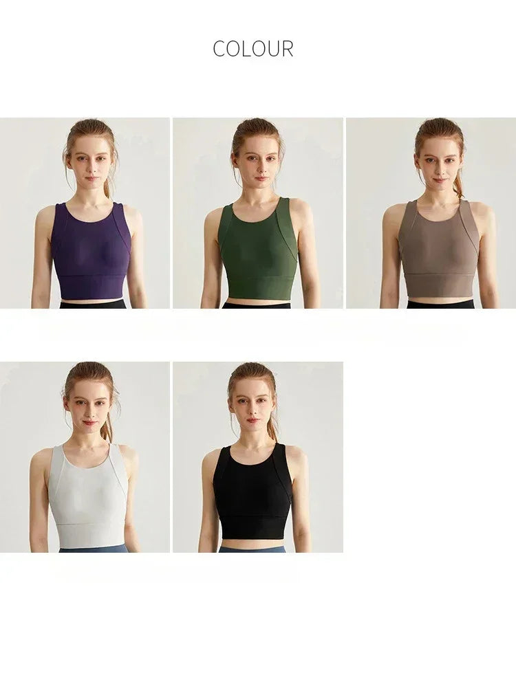 Sports Bra for Women Shockproof and Anti Sagging Running Yoga Suit One-piece Back Vest Fitness Bra