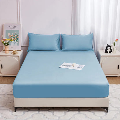 Waterproof Fitted Bed Sheet Comfortable Mattress Protector with Elastic Rubber Band Washable and Easy Care