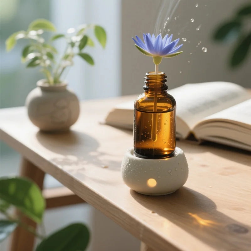 Premium Blue Lotus Incense Oil - Pure Aromatherapy Essential Oil for Relaxation, Meditation, Stress Relief, Spiritual Healing