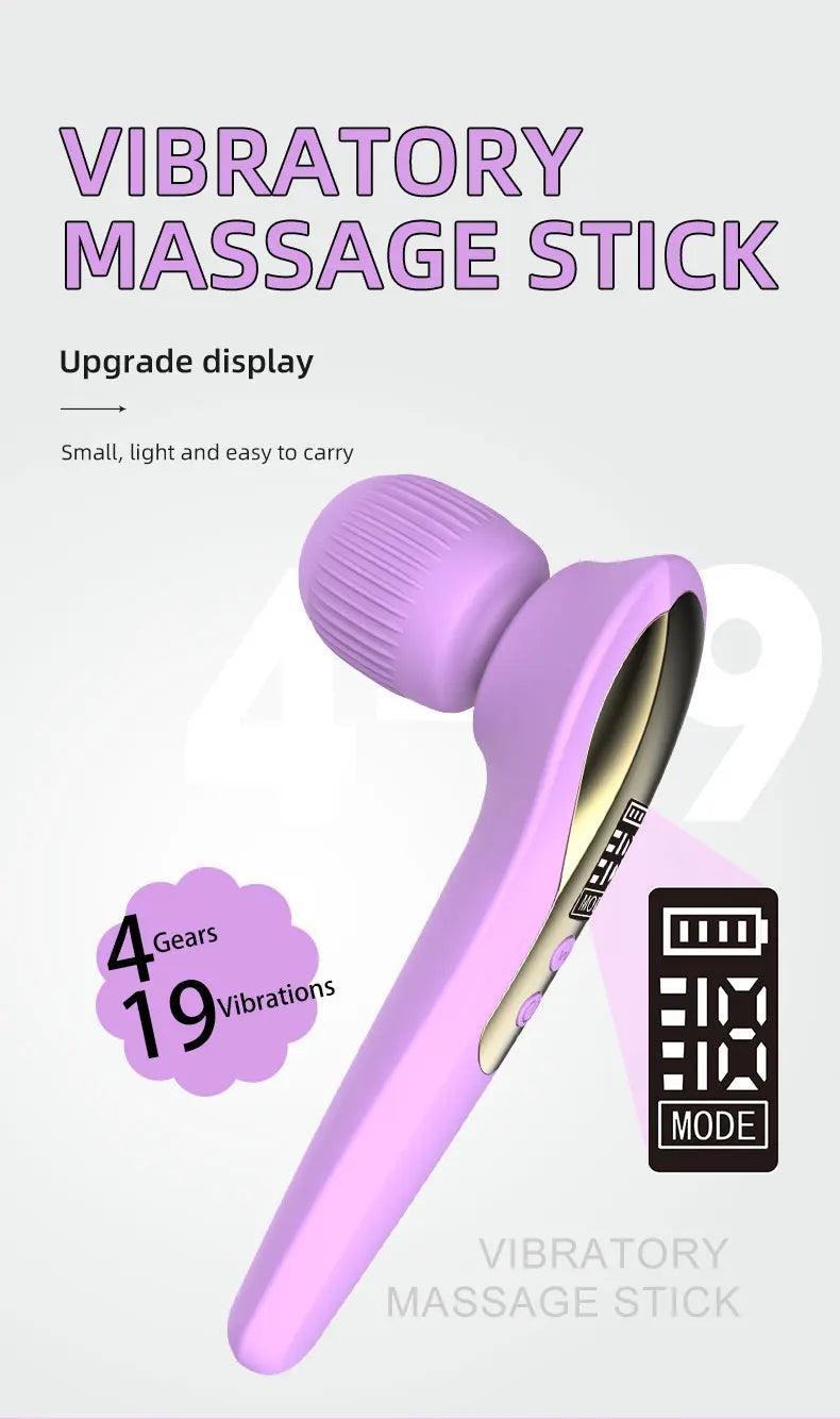 Portable Massage Gun 19 Mode 4 Speed Personal Handheld Vibrating Massager Deep Tissue Muscle Percussion Massager For Full Body