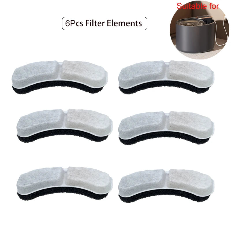 6/12pc Cat Water Fountain Replaced Filter Elements Activated Carbon Replacement Filters for Pet Fountain Feeders Accessories