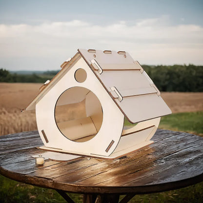 Hanging wooden bird feeders Aviary DIY assembled outdoor garden decorative feeders Birdcage Birdhouse