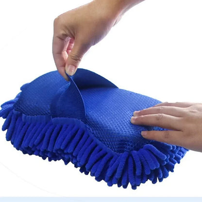 2Pcs Car Cleaning Brush Cleaner Tools Microfiber Car Washer Sponge Cleaning Washing Towel Auto Gloves Car Washing Accessories