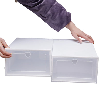 20Pcs Foldable Shoe Storage Boxes with Lids Transparent Stackable Containers Drawer Style PP Plastic Shoe Organizers