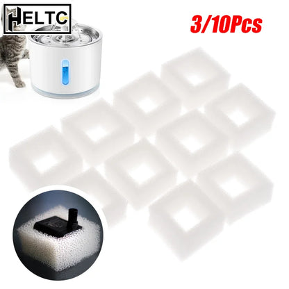 3/10Pcs Cat Water Fountain Water Pump Foam Filter Compatible With Square Dispenser Pre-Filtered For Fresh & Clean Drinking Water