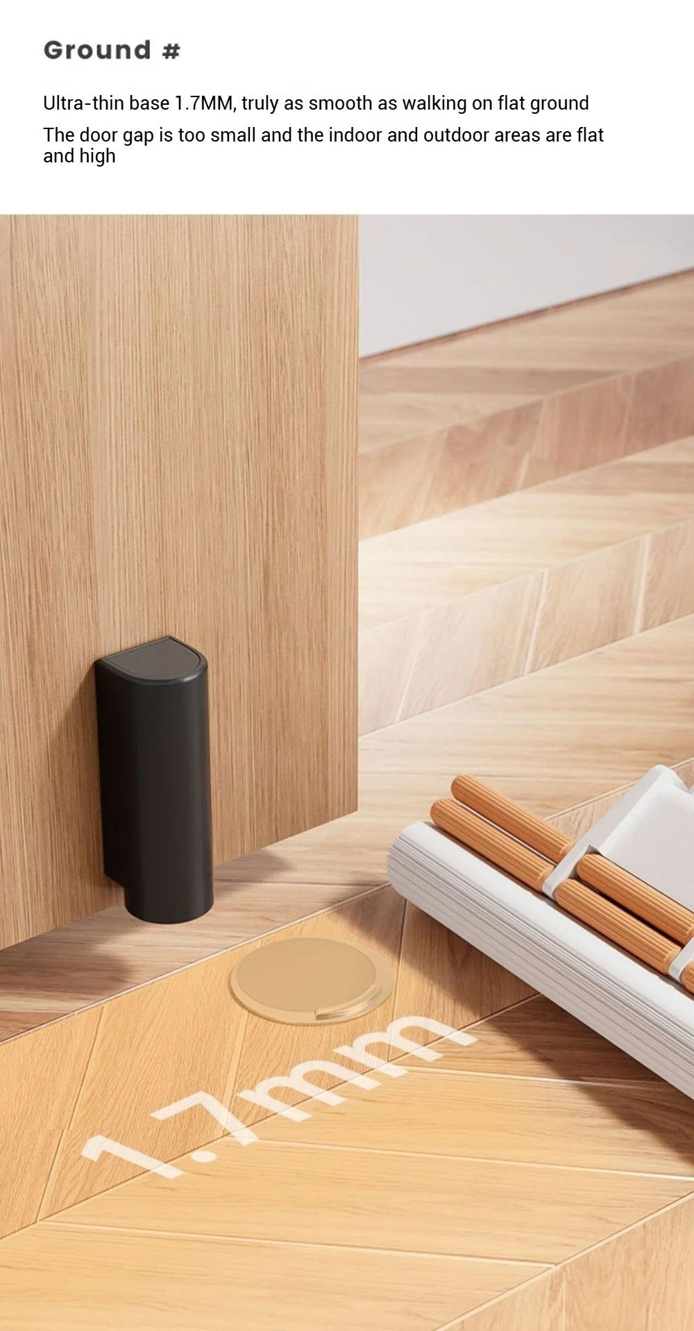 Stainless Steel Magnetic Door Stopper, Gray Black Nail Free Door Base, Door Hardware Door Close Prevention Door Stop Door Closer