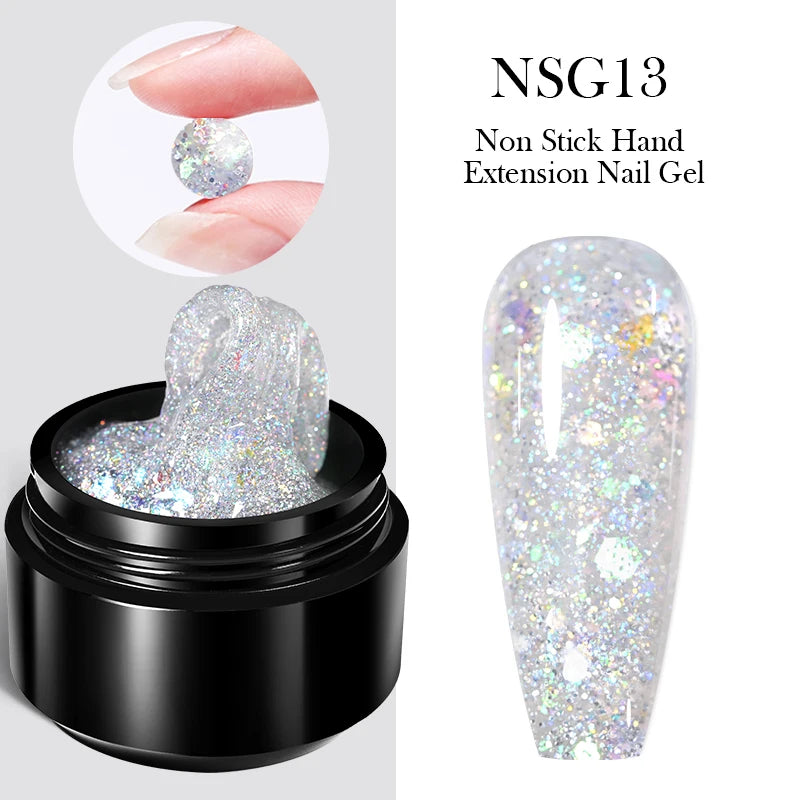 BORN PRETTY 15ml Clear Non Stick Hand Extension Gel Nail Polish for 3D Shaping Nail Art Solid Milky Jelly Hard Gel for Fake Nail