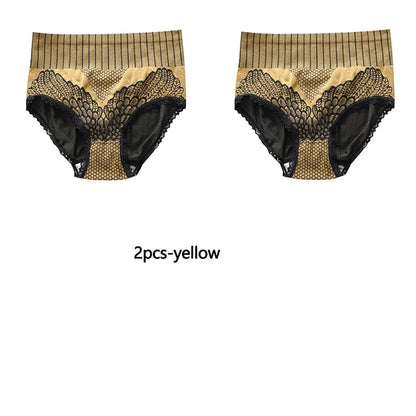 2PCS High Waist Hip Hugger Tummy Tucking Panties Seamless Plus Size Shapewear Panties Graphene Underwear Triangle Palazzo Pants