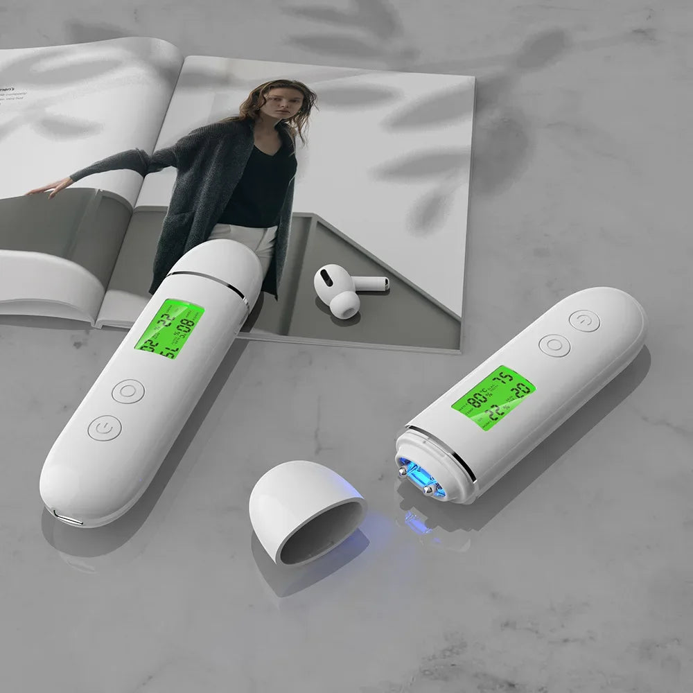 LCD Digital Skin Detector Pen Face Skin Tester Skin Smart Water Oil Fluorescent Content Facial Moisture Analyzer Skin Care Tools