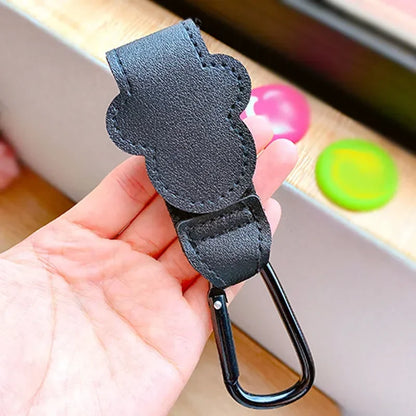 New Cartoon PU Leather Baby Bag Stroller Hook Rotatable Cart Organizer Pram Hook Pram Rotate 360 Degree Stroller Accessories