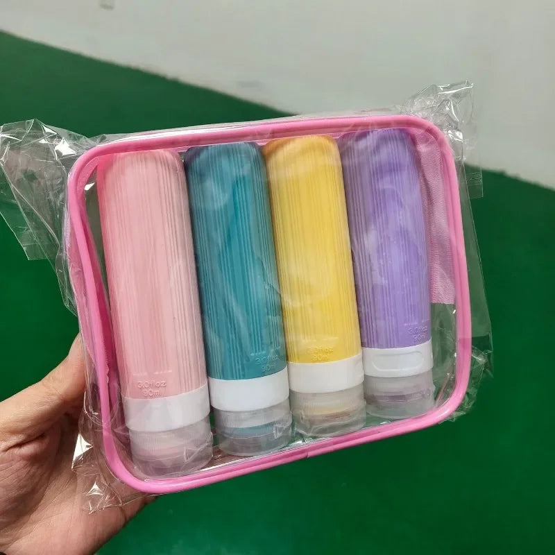 90ML Travel Bottle Set Refillable Lotion Shampoo Shower Gel Tube Bottling Cosmetic Empty Liquid Leak Proof Container Accessories