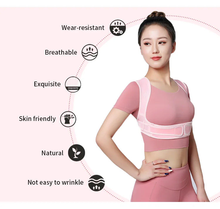 Posture Corrector for Women and Men Adjustable Upper Back Brace Shoulder Lumbar Support Belt Corset Posture Correction