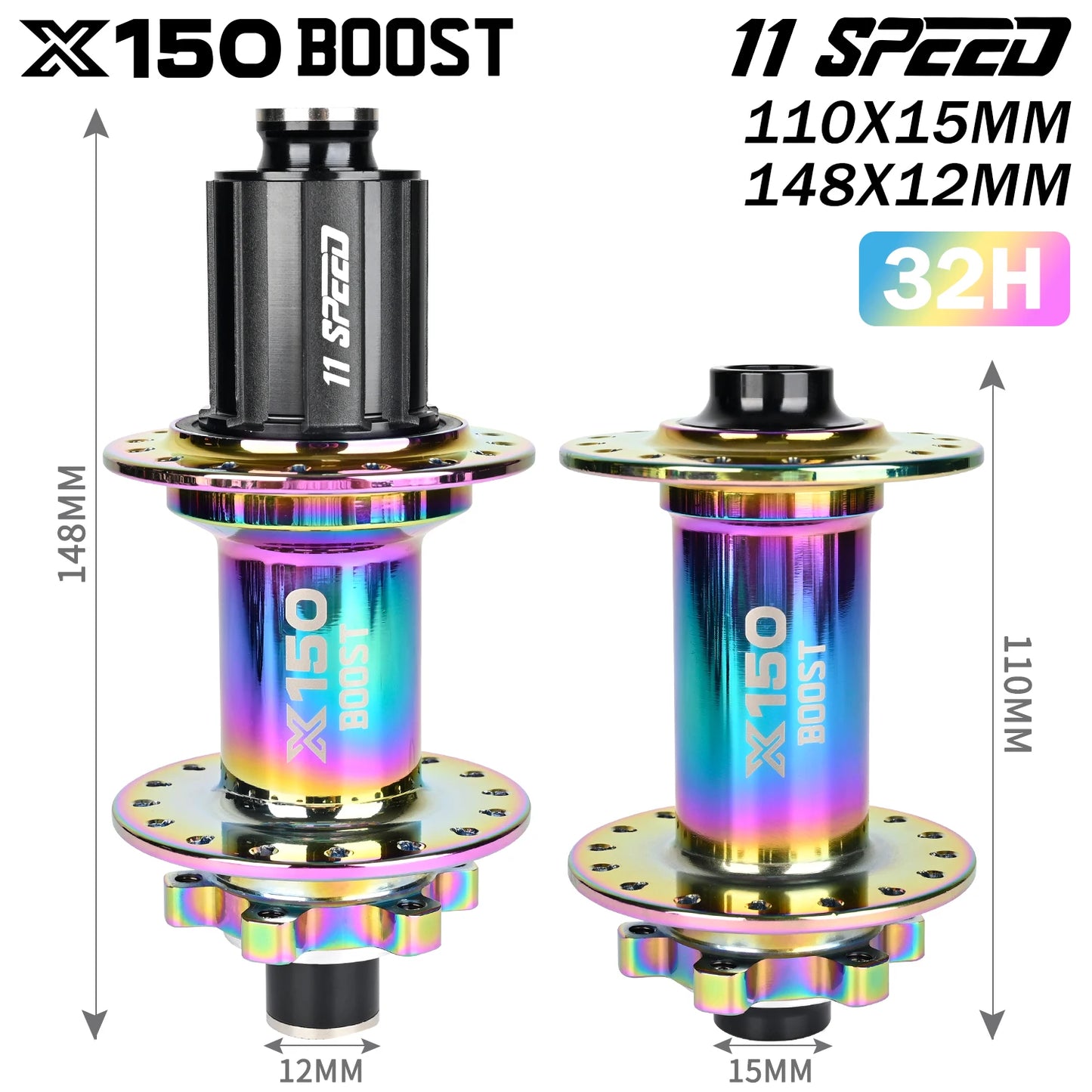 Nanlio Bicycle hubs X150 BOOST 6 Pawls 150T Noise 4 Bearing Hubs 110x15 148x12MM 8 9 10 11 12 Speed MTB Bike Hubs 28/32 Holes