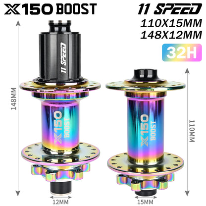 Nanlio Bicycle hubs X150 BOOST 6 Pawls 150T Noise 4 Bearing Hubs 110x15 148x12MM 8 9 10 11 12 Speed MTB Bike Hubs 28/32 Holes