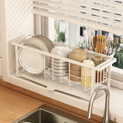 Kitchen Rack For Dish Bowl Narrow border Drain Rack Countertop Dishrack Chopsticks Storage Box Sink Bowl Forks Drying Rack
