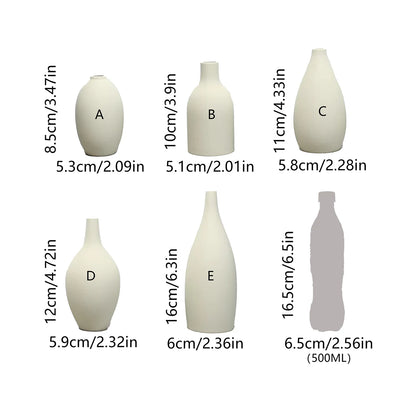 A Set of 5 Small Vases, Modern Home Décor Ornaments, Living Room Desktop Study Décor, Aesthetic Roomopaor, Home Décor