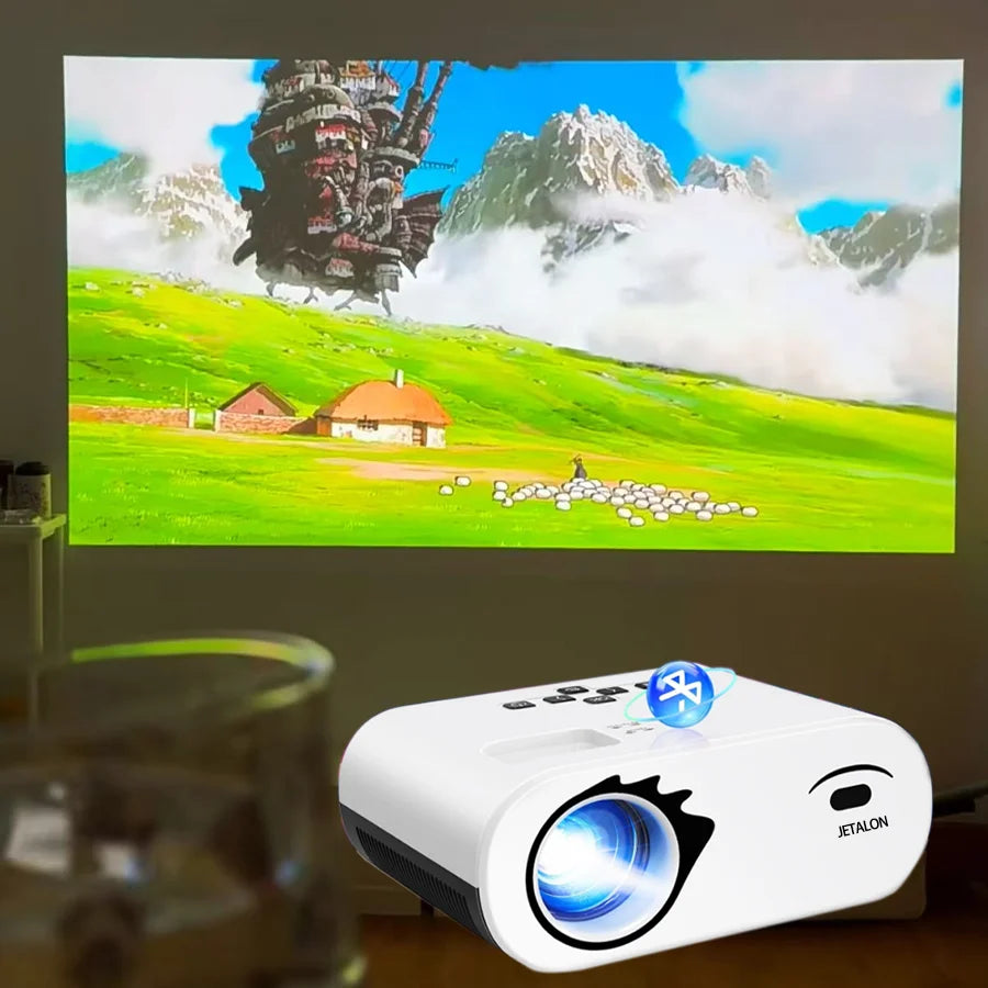 Upgraded 5G WiFi Bluetooth Projector Native1080P Video Projector with USB-C Power Bank Compatibility Home Theater Mini Projector