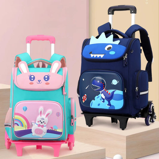 Kids Trolley Backpack For Girls Primary School Rolling Backpack for Boys School bag with Wheels School Wheeled Backpack Book Bag