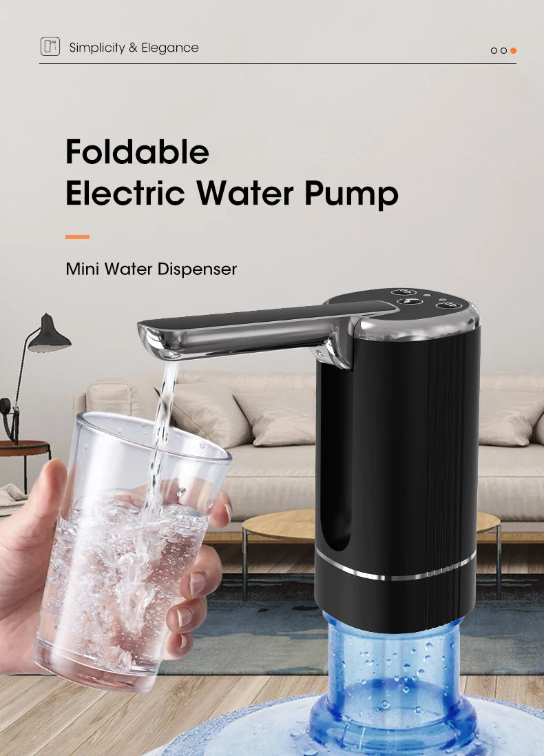 Water Dispenser Water Pump Electric Bottle Pump Mini Portable Water Pump Usb Foldable Household Automatic Water Dispenser
