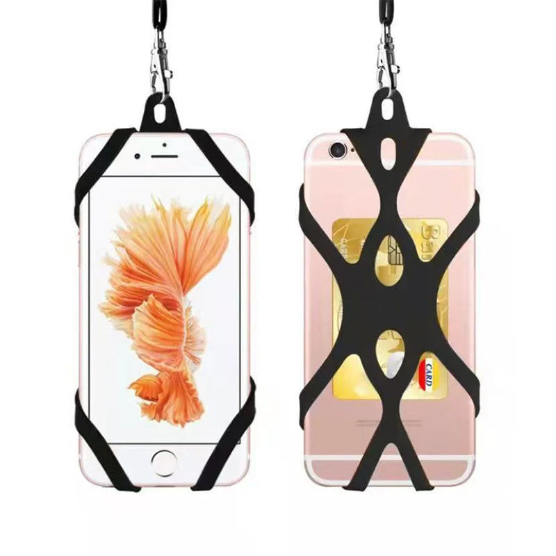 Phone Lanyards for Around the Neck, 2 in 1 Phone Strap with Silicone Phone Holder and Patch For iPhone and Most Cell Phones