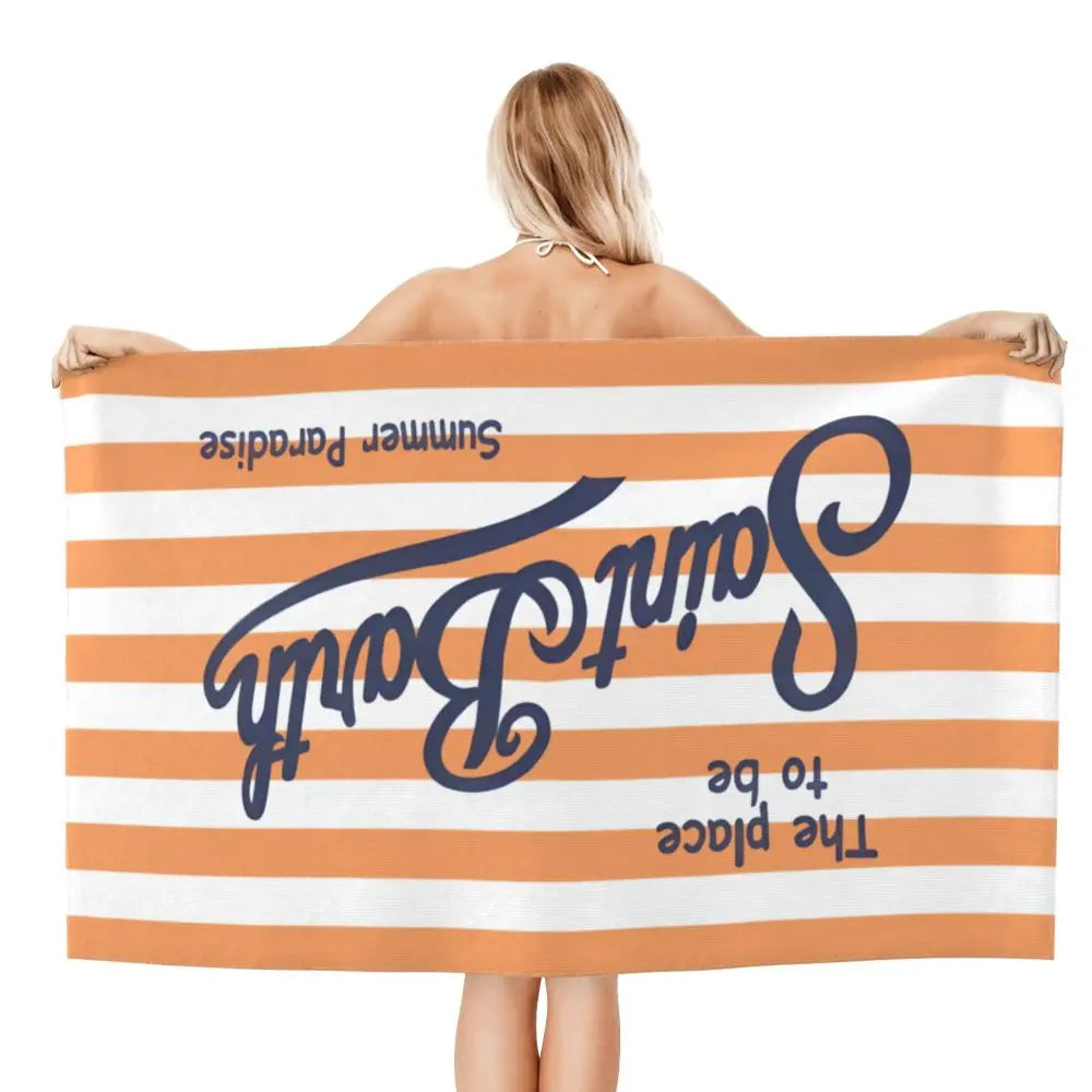 S-Saint B-Barth Beach Towel for Adults – Soft, Absorbent, and Lightweight for Travel