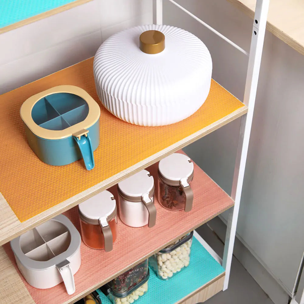 Silicone world Reusable Cabinet Mat Drawer Mat Shelf Liners Moisture-Proof Waterproof Dust Anti-Slip Fridge Kitchen Table Pad