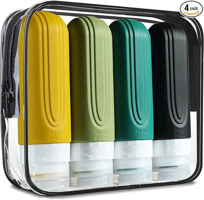 Travel Bottles for Toiletries, Tsa Approved 3oz Travel Size Containers BPA Free Leak Proof Refillable Liquid Silicone Squeezable