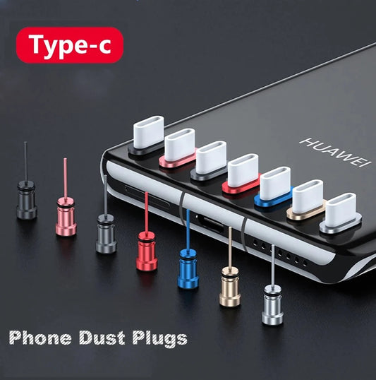 Anti Dust Plug Type C Phone Charging Port 3.5mm Earphone Jack USB C Dust Plug For Samsung Huawei Redmi Phone Accessories