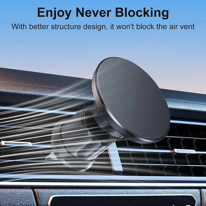 Magnetic Car Phone Holder Adjustable 360° Rotation Air Vent Strongest Adhesion Mag-Safe Car Mount for iPhone 16/15/14/13 Series