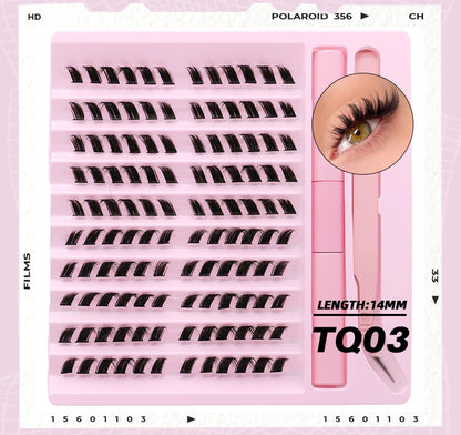 Diy Lash Extension Kit Cluster Eyelash Extension Kit Individual Lashes Kit Lash Bond and Seal Lash Glue and Lash Tweezers Makeup