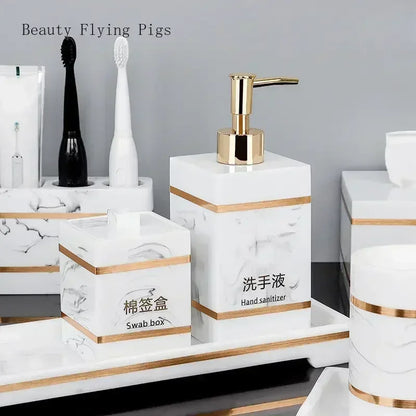 1pcs Resin Light Luxury Bathroom Wash Tray Hotel Bathroom Bathroom Wash Table Toothbrush Shelf Decoration  Toilet Accessories