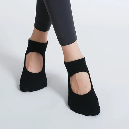Yoga Socks Women Professional Pilates Socks Anti-Slip Breathable Backless Ankle Ladies Ballet Dance Sports Socks for Fitness Gym