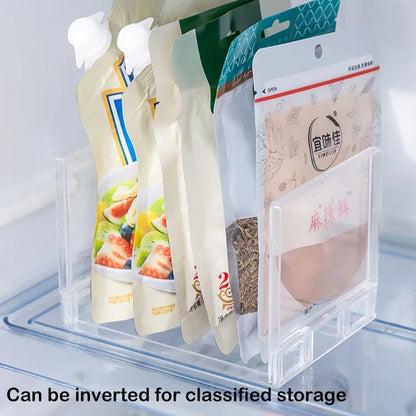 Refrigerator Storage Rack Fridge Organizers Layered Separator Shelves Transparent Desktop Stand Save Space Kitchen Accessories