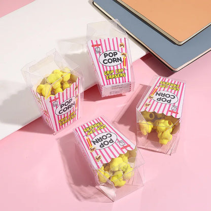 1PCS/16PCS Popcorn Boxed Eraser Student Supplies Gifts Cartoon Eraser Primary School Students Creative Kindergarten Stationery