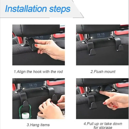 Universal Car Seat Headrest Hook Hanger Storage Car Back Seat Hooks Organizer Holder Clips for Handbag Auto Interior Accessories