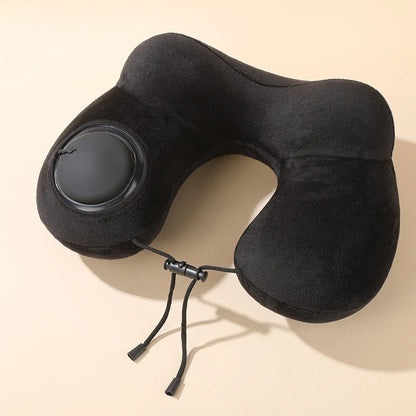 U-shaped Inflatable Travel Pillows Portable Air Pillow Neck Support Cushion Comfortable Sleeping Pillow Press To Inflate Pillow