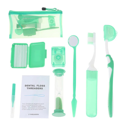 8pcs/set Oral Cleaning Care Dental Teeth Orthodontic Kits Whitening Tool Portable Outdoor Suit Interdental BrushOral Care